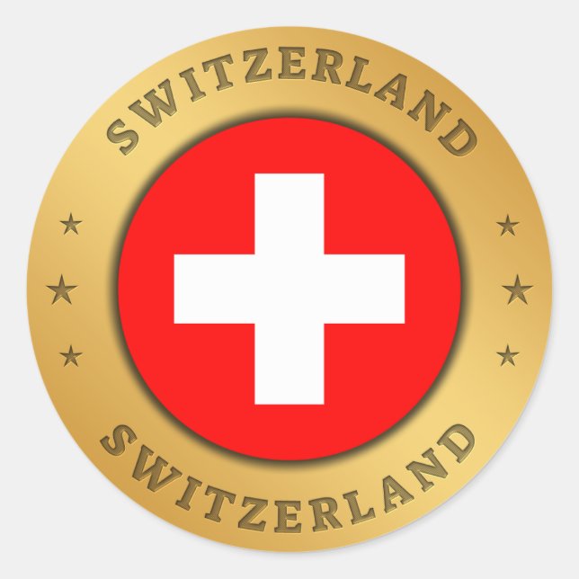 Sticker Rond Drapeau Suisse (Devant)