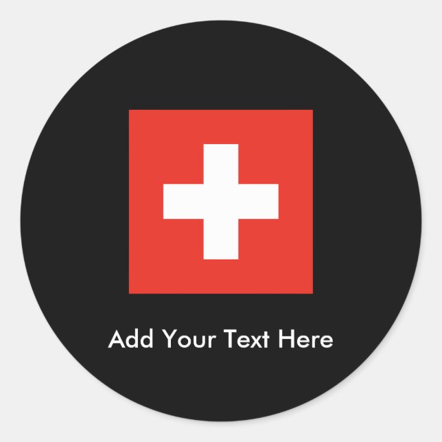 Sticker Rond Drapeau suisse (Devant)