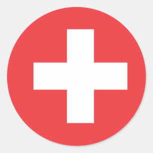 Sticker Rond Drapeau suisse