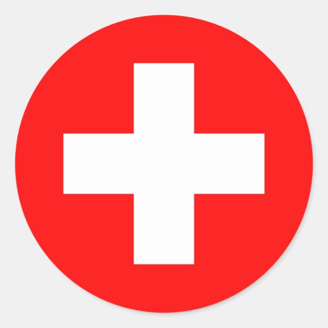 Sticker Rond Drapeau Suisse (Devant)