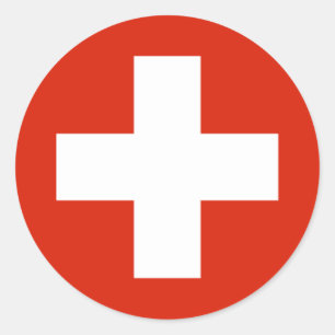 Sticker Rond Drapeau suisse