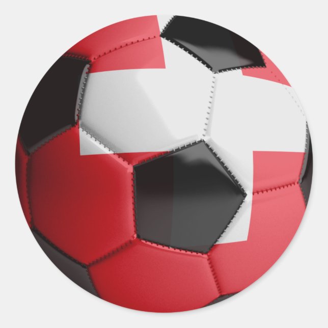 Sticker Rond Drapeau suisse Soccer Ball (Devant)