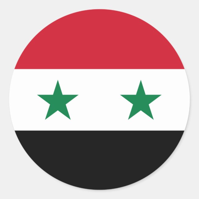 Sticker Rond Drapeau Syrie (Devant)
