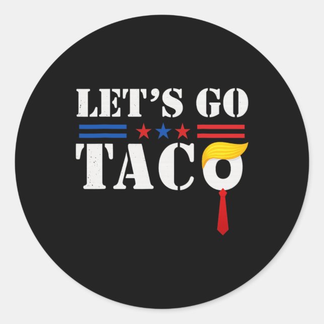 Sticker Rond Drapeau Taco Us (Devant)