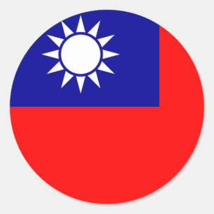Sticker Rond drapeau taïwanais