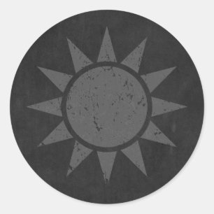 Sticker Rond Drapeau taïwanais "Vintage gris"