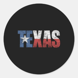 Sticker Rond Drapeau texan en détresse