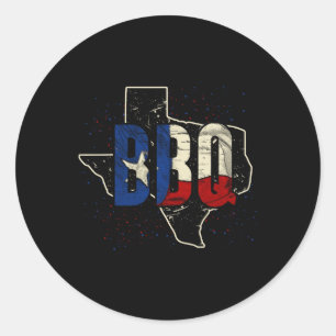 Sticker Rond Drapeau Texan Fier Cadeau Américain Barbecue Texas