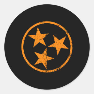 Sticker Rond Drapeau Tn Distorti Distorsion Orange Tennessee St