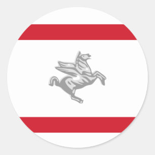 Sticker Rond Drapeau Toscane, Italie