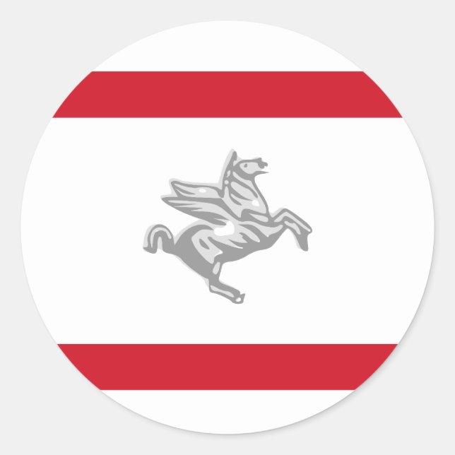 Sticker Rond Drapeau Toscane, Italie (Devant)