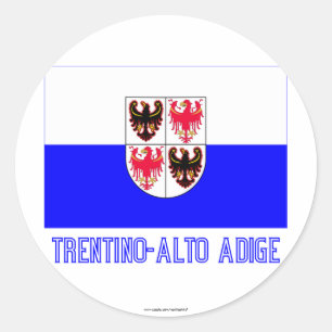Sticker Rond Drapeau Trentino-Alto Adige avec nom