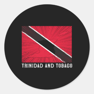 Sticker Rond Drapeau trinidadien et tobagonais patriotique en d
