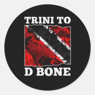 Sticker Rond Drapeau Trinité-et-Tobago - Trini À D Bone
