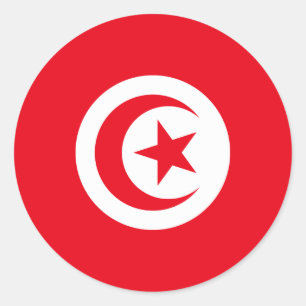 Sticker Rond Drapeau tunisien