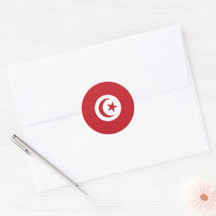 Sticker Rond Drapeau tunisien