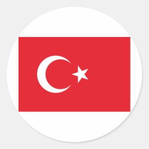 Sticker Rond Drapeau turc