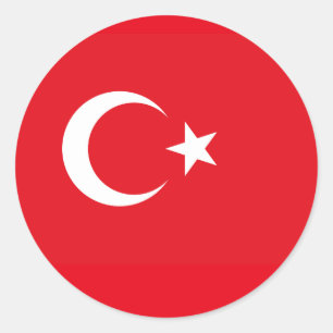 Sticker Rond Drapeau turc, Drapeau turc