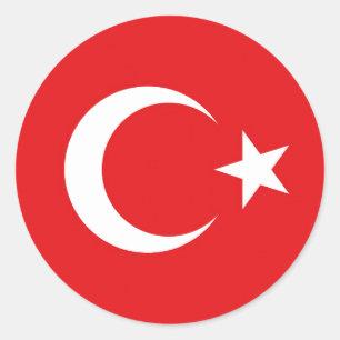 Sticker Rond Drapeau Turquie