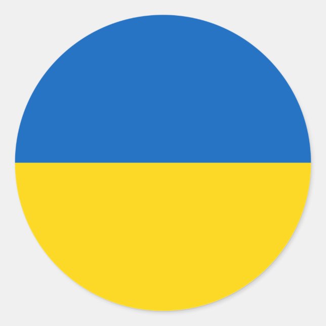 Sticker Rond Drapeau Ukraine (Devant)