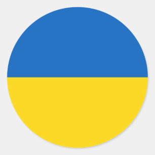 Sticker Rond Drapeau Ukraine