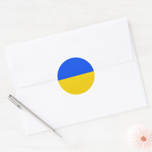 Sticker Rond Drapeau UKRAINE