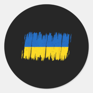 Sticker Rond Drapeau Ukraine Drapeau National Kiev Ukrainien Ky