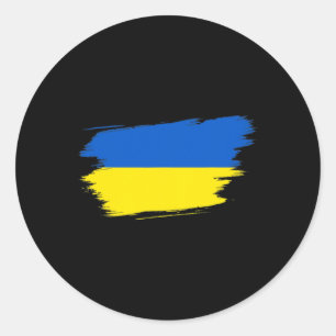 Sticker Rond Drapeau Ukraine Ukrainien Fierté Ukraine Cœur