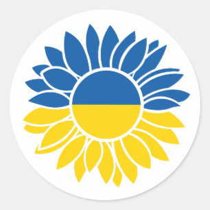 Sticker Rond Drapeau ukrainien