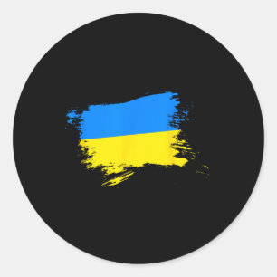Sticker Rond Drapeau ukrainien de soutien Fierté ukrainienne Cœ
