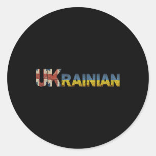 Sticker Rond Drapeau ukrainien Uk Ukraine Angleterre anglais Éc
