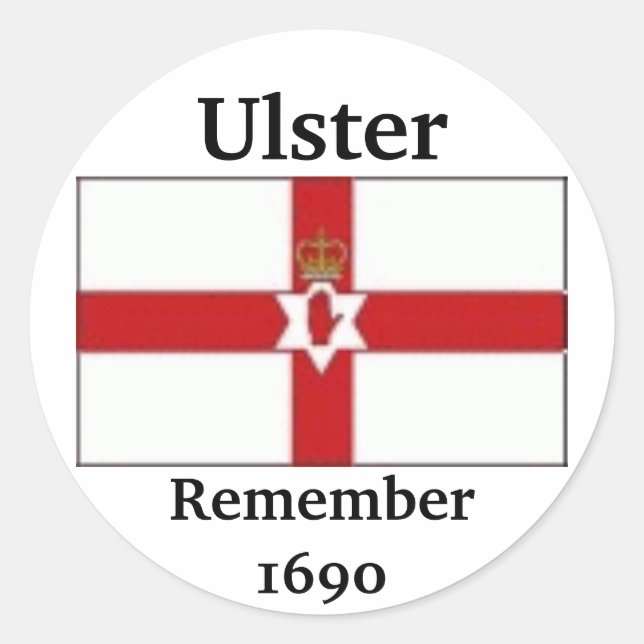Sticker Rond Drapeau Ulster, Ulster, Rappel1690 (Devant)