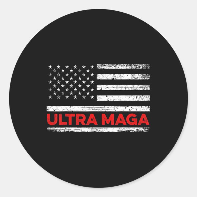 Sticker Rond Drapeau Ultra Maga United State (Devant)