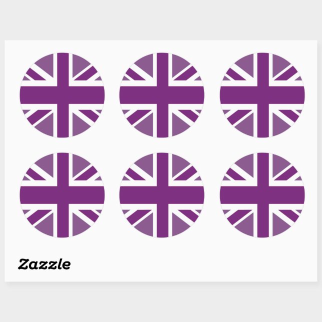 Sticker Rond Drapeau Union Jack britannique patriotique (Feuille)