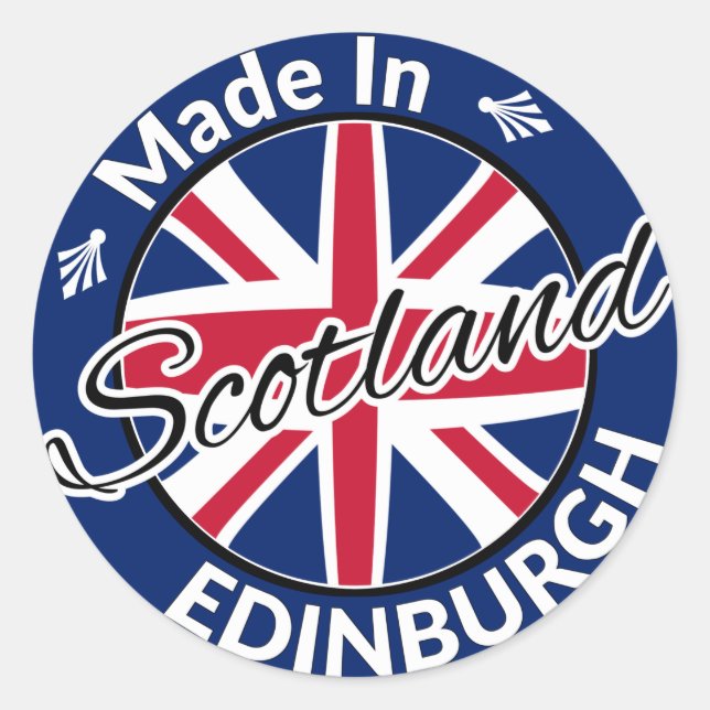 Sticker Rond Drapeau Union Jack d'Edimbourg en Ecosse (Devant)