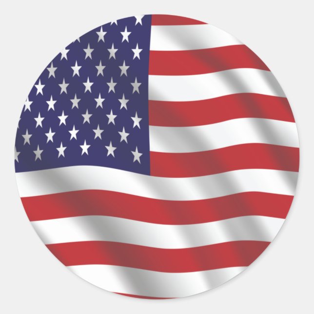 Sticker Rond Drapeau usa Amérique américaine (Devant)