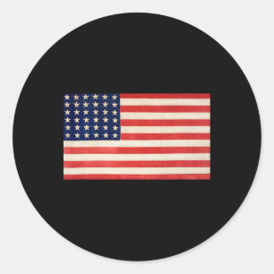 Sticker Rond Drapeau Usa Basique Pour Hommes Femmes Et Enfants 