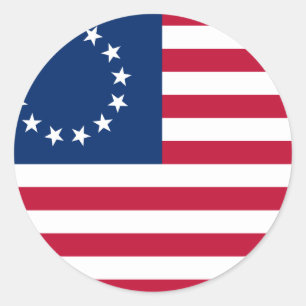 Sticker Rond drapeau usa betsy