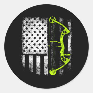 Sticker Rond Drapeau Usa de l'arc