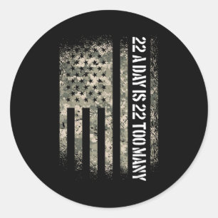 Sticker Rond Drapeau Usa de sensibilisation au suicide des vété