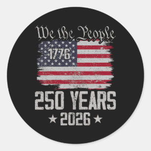 Sticker Rond Drapeau Usa Drapeau Américain 250e Anniversaire Us