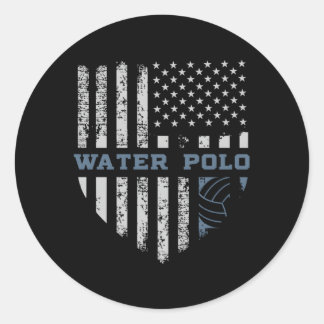 Sticker Rond Drapeau Usa Polo
