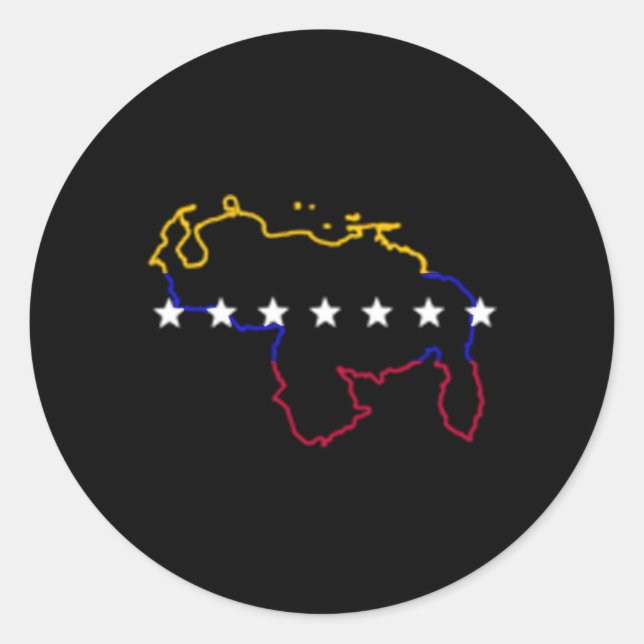 Sticker Rond Drapeau Venezuela de la carte 7 étoiles (Devant)
