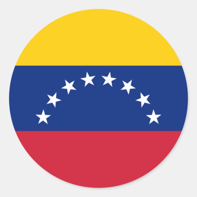 Sticker Rond Drapeau vénézuélien - Drapeau du Venezuela - Bande (Devant)