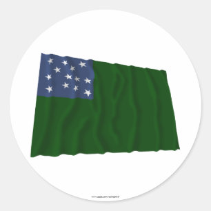 Sticker Rond Drapeau vert de garçons de montagne
