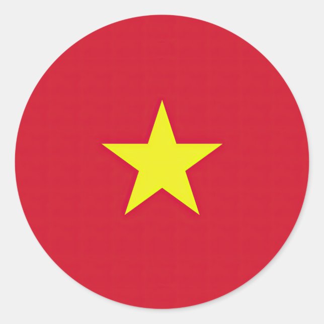 Sticker Rond Drapeau Vietnam (Devant)