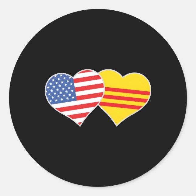 Sticker Rond Drapeau vietnamien américain Usa Drapeau sud-vietn (Devant)