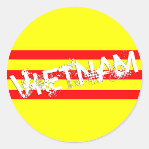 Sticker Rond Drapeau vietnamien (autocollants ronds)