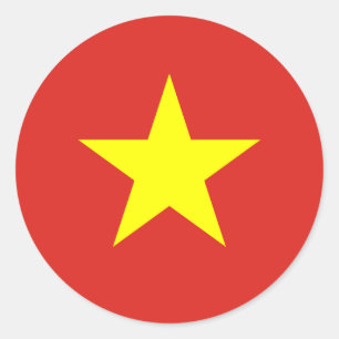 Sticker Rond Drapeau vietnamien, Drapeau vietnamien