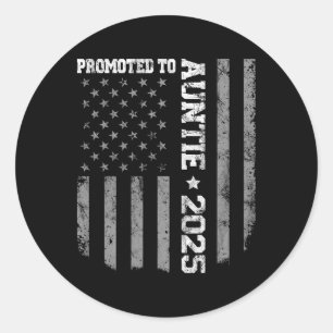 Sticker Rond Drapeau Vintage Américain 2025 Promu À Tante Est